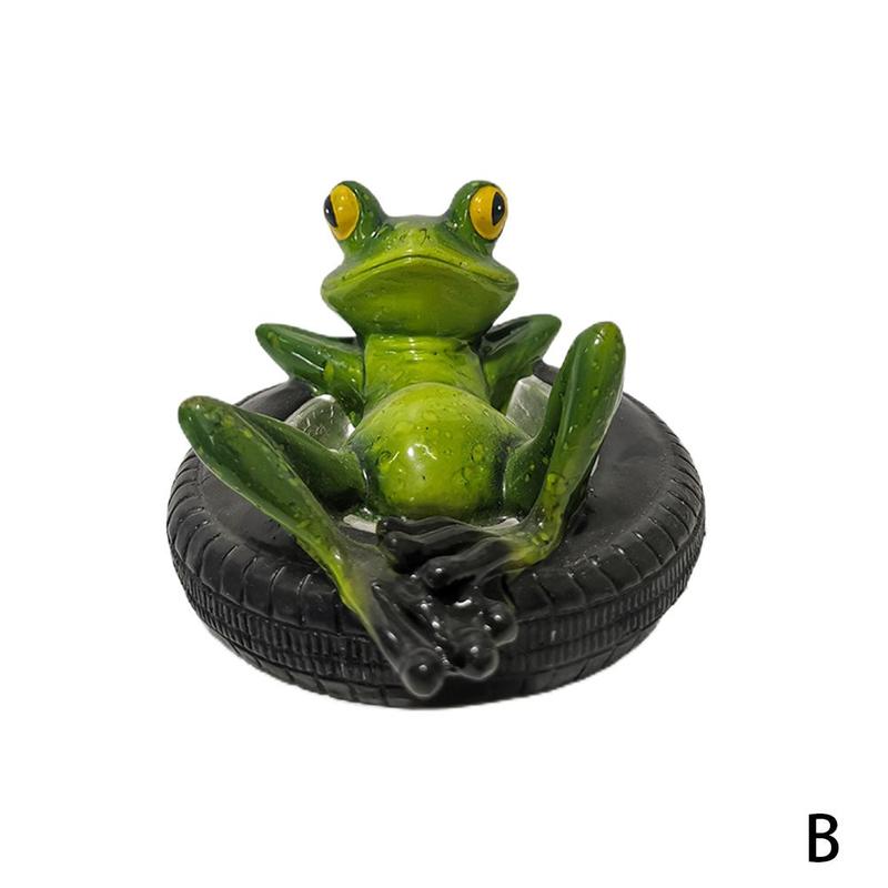Statue de grenouilles flottantes en résine, Sculpture de grenouille mignonne créative pour étang de jardin en plein air décoratif pour décoration de jardin de bureau à domicile 2022: B