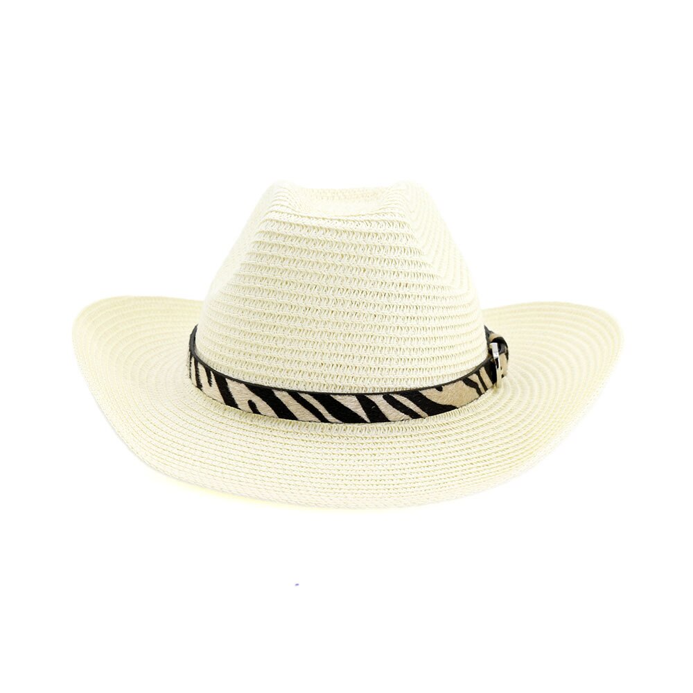 Buttermere hatt cowboy svart manlig kvinnlig stråhatt strandhatt leopard western cowboyhattar män kvinnor utomhus vår sommar solhatt: Mjölk vit