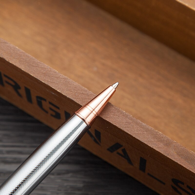 Roterende Metalen Pen Reclame Metalen Mode Meisjes Pen Balpen Voor School Briefpapier Kantoorbenodigdheden
