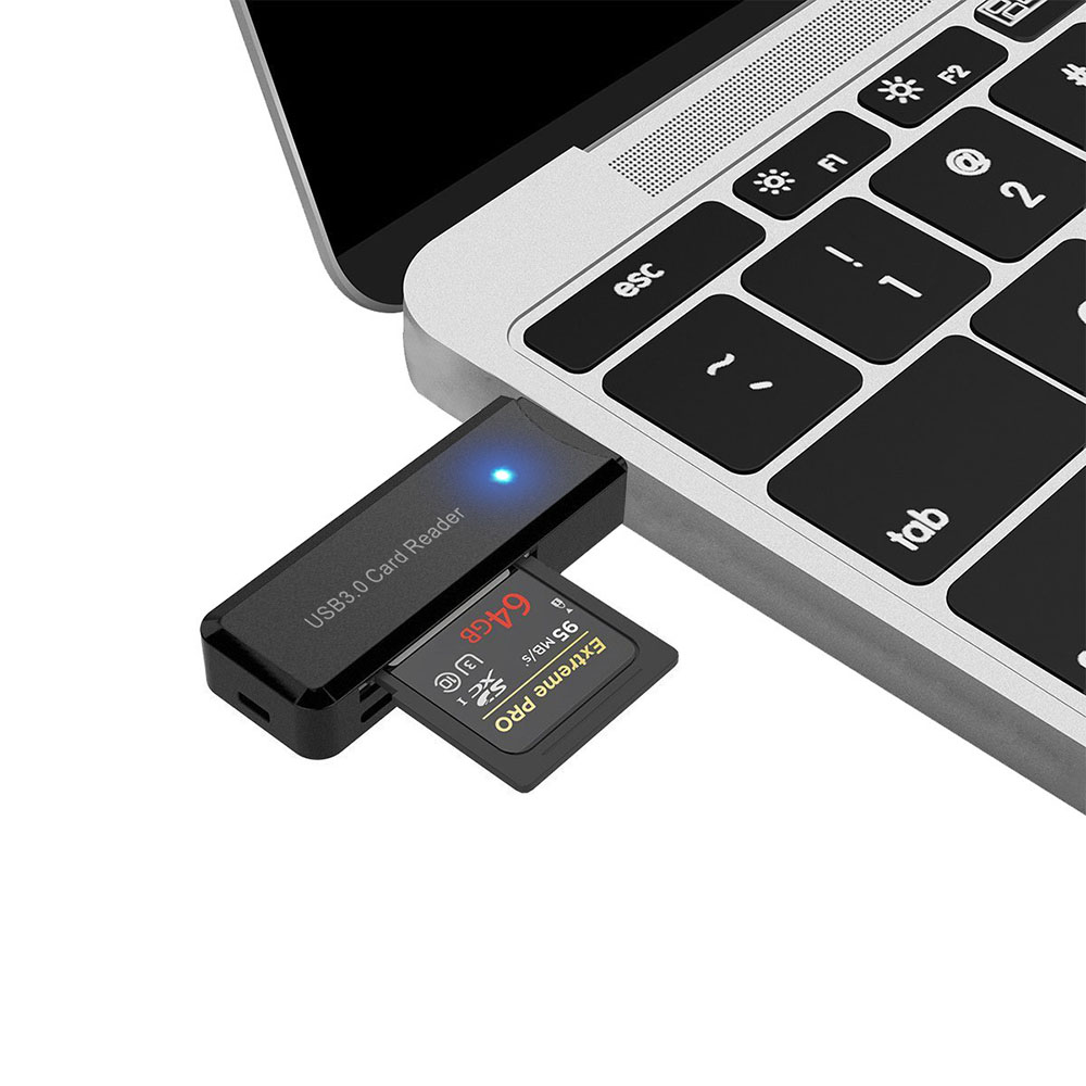 Usb 3.0- kortläsare micro sd hc xc tf mimc rsmmc minneskortskrivare view-adapter dongle led-lampa dator bärbar dator minnesförlängare