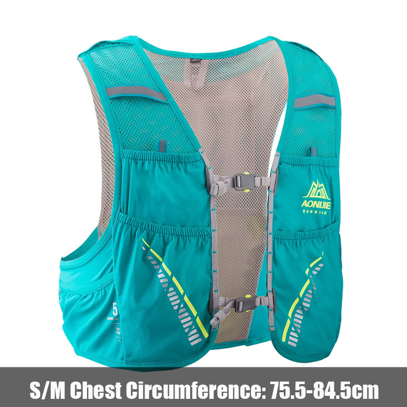 AONIJIE-mochila ligera C933 SD28 para correr, chaleco de hidratación para senderismo, carreras, Maratón, botellas opcionales, 5L: Turquoise SM Pack