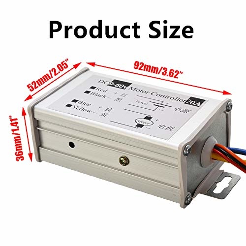 DC Motor controller 1200W 20A 9v12v24v36v48v60v bldc pwm brushless motor controller Speed/temperature/brightness adjustment