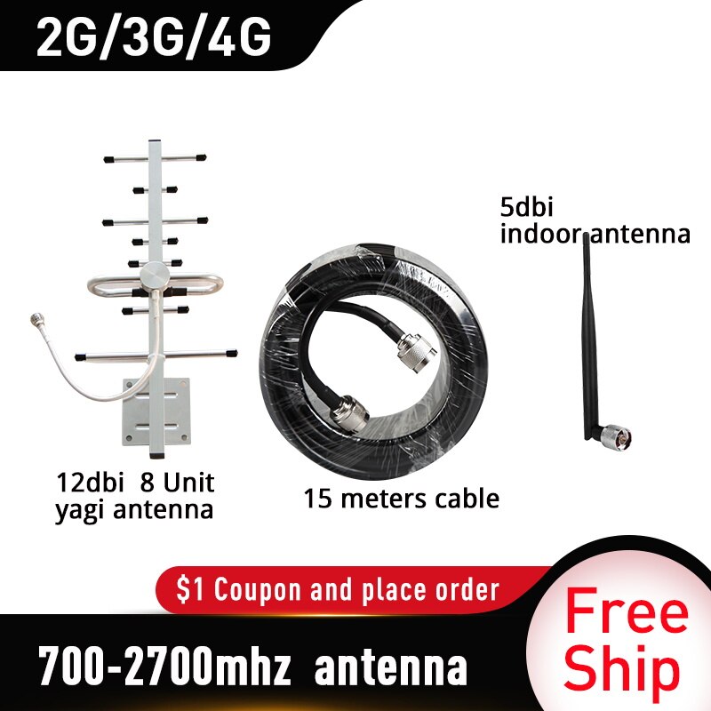 3G Wcdma Band1 2100 Signaal Booster 65dB Gain 3G Umts 2100Mhz Cellulaire Mobiele Signaal Repeater Versterker Gsm 3G Amplifi Antenne