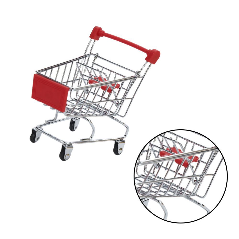 1Pc Shopping Carts Simulation Cart Storage Containers Shopping Trolley Baby Accessories for Room Home