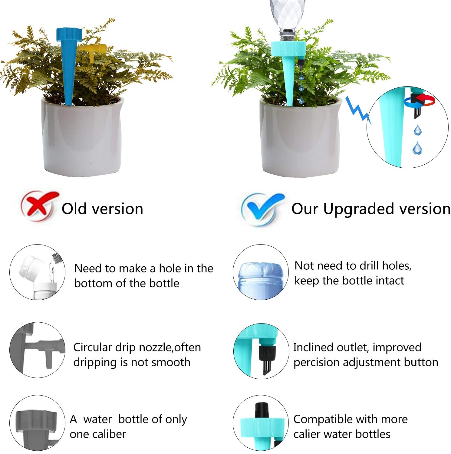 6/12/24/36PCS Self-contained Auto Drip Irrigation Watering System Automatic Watering Spike for Plants Flower Indoor Household