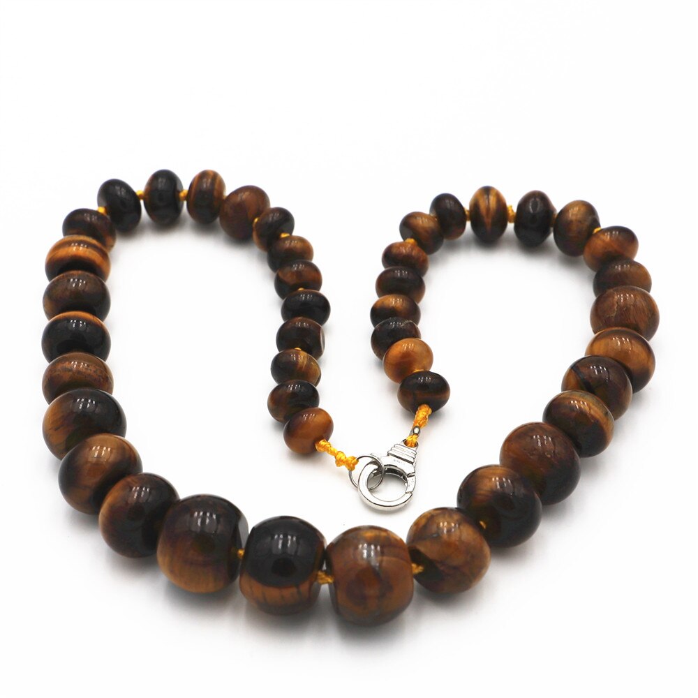 Popular Necklace Natural Crystal Jointed Malachite Tiger Eye Round Beads for DIY Handmade Jewelry Making, Necklaces, Necklaces