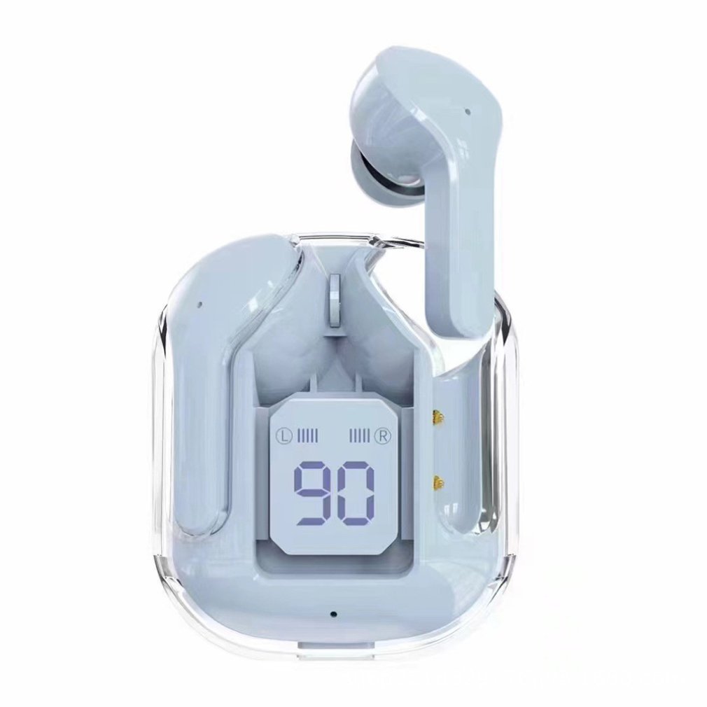 Auriculares Bluetooth BT30 PRO Tws transparentes con pantalla Digital LED auriculares intrauditivos inalámbricos para Xiaomi Huawei iPhone: Verde
