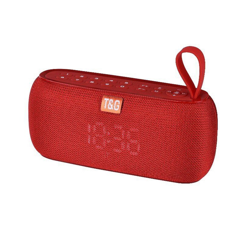 Portable Speakers Bluetooth Wekker Temperatuur Display Bass Digitale Kiezen Lied Waterdichte TG177 Draadloze Luidspreker: Red