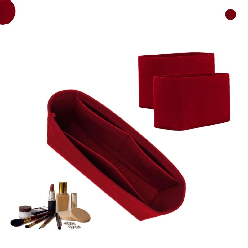 Til klassisk håndtaske cf flap filt stof indsats taske organizer makeup håndtaske organizer rejse indre pung bærbare kosmetik tasker