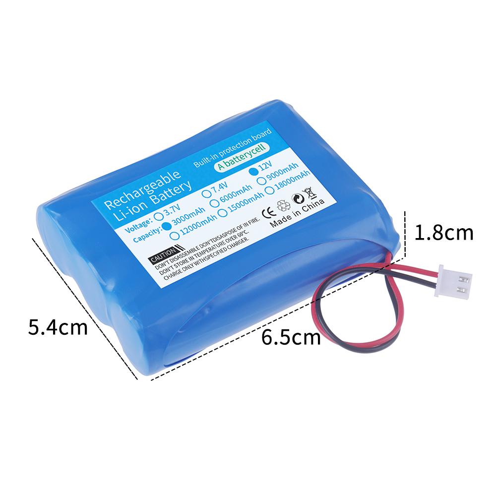 12V 3000mAh / 6000mAh Rechargable Pack For Speaker Flashlight Monitor CCTV Camera Battery 12.6 V 11.1V 18650 Lithium-ion Battery