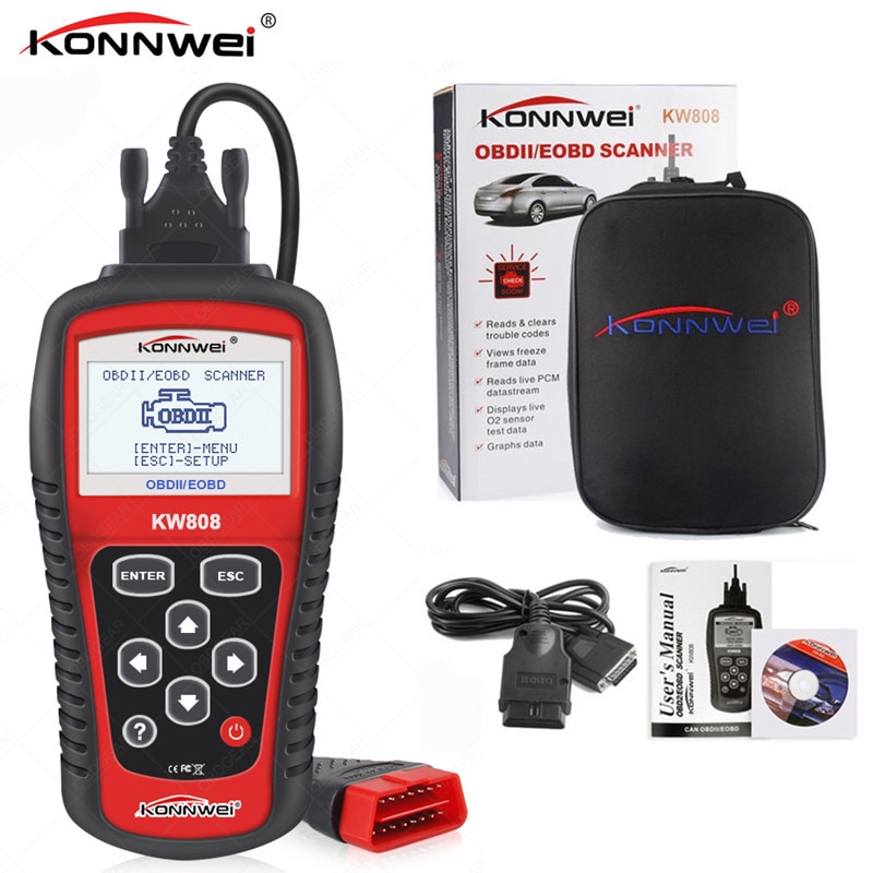 KONNWEI KW808 OBD2 Auto Scanner OBD Auto Diagnose Tool Engine Fault Code Reader