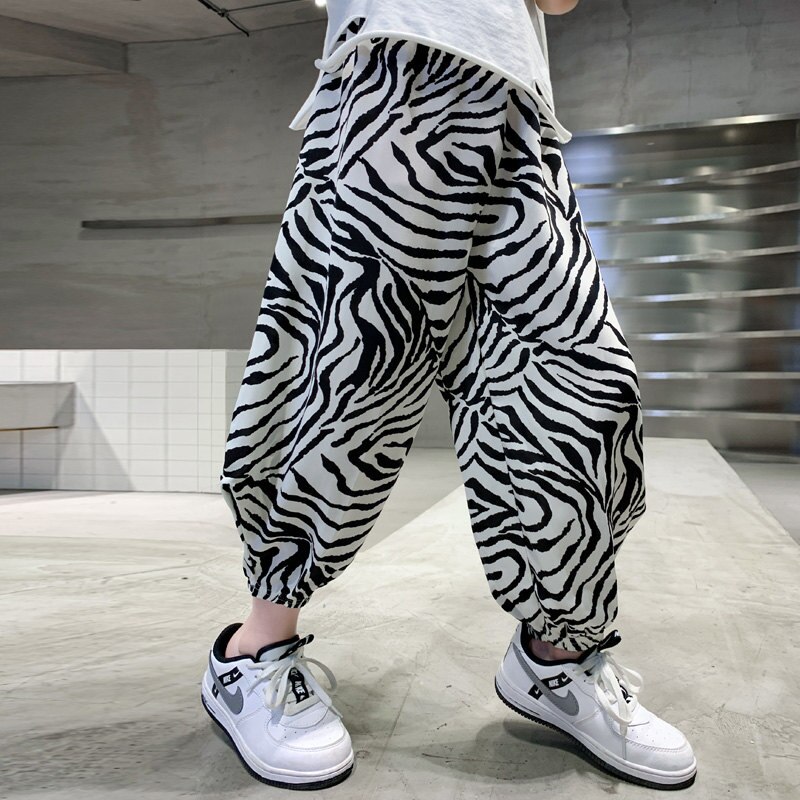 Pantalon Anti-moustique pour garçons, imprimé léopard, Sport décontracté, pantalon de survêtement ample et fin pour enfants, sarouel d&#39;été, 2022