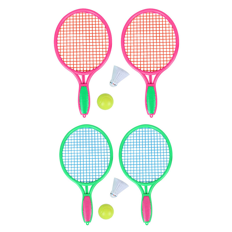 Strandtennisracket barnes utendørs sports tennisracket med badmintonball rosa