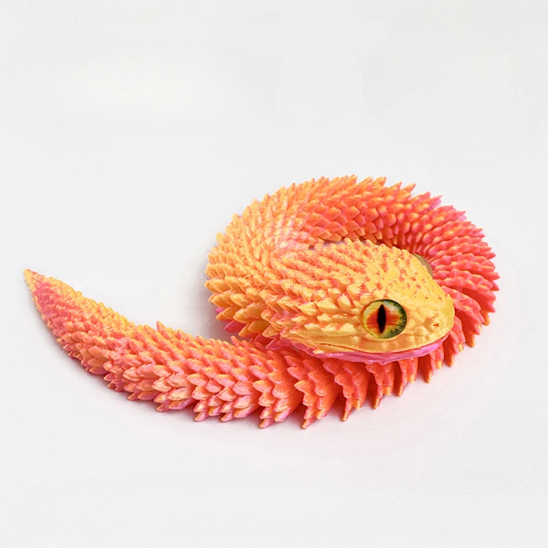 13cm 3D Printed Snake Decoration 3D Printed Animals Desk Accessories Room Decor Office Table Funny Snake Year Ornament: PURPLE