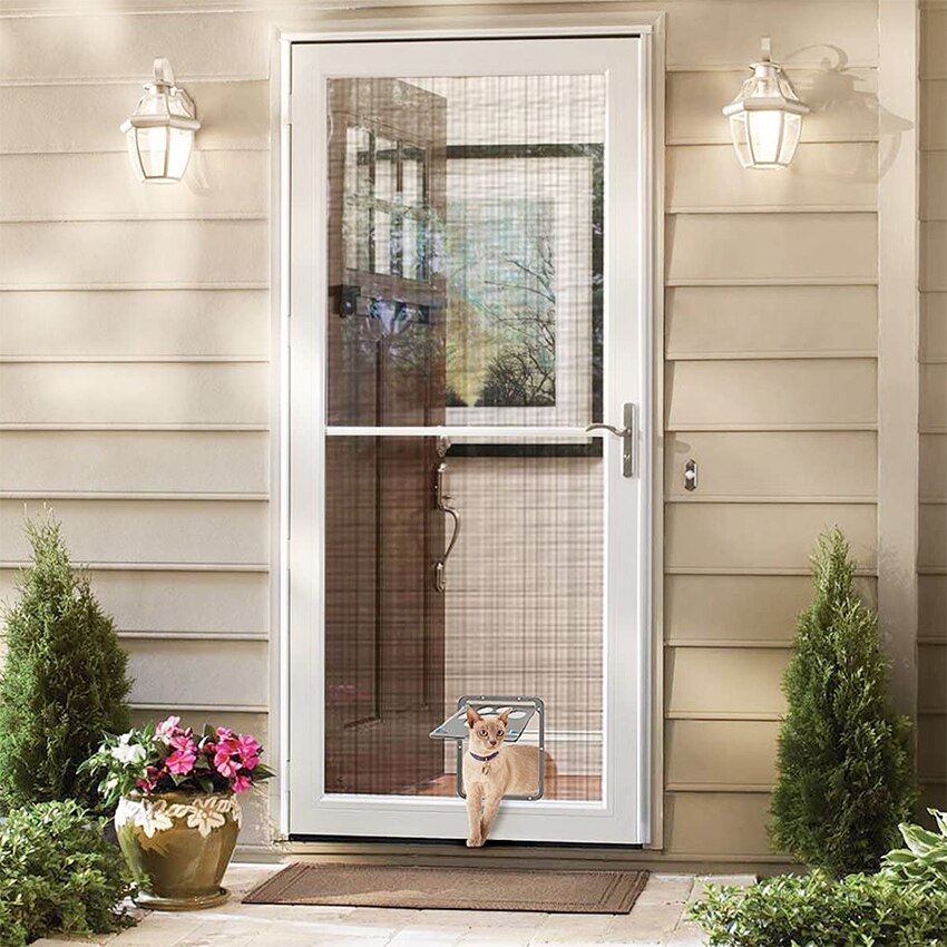 Cat Screen Door Lockable Puppy Safety Magnetic Flap Door Pet Window Gate Exterior Doors Lockable Pet Door for Cat Dogs