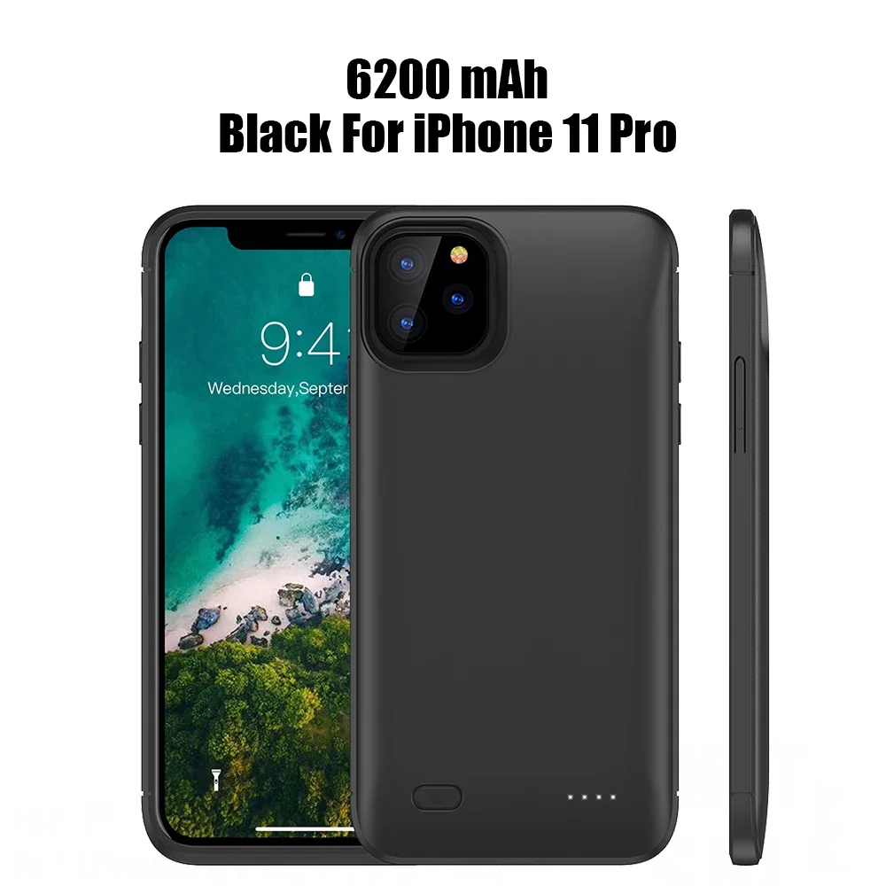 Custodia per caricabatteria per iPhone 6 6S 7 8 Plus SE 2020 custodia di ricarica per iPhone X Xs XR 11 12 Pro Max Power Bank portatile 6200mAh: Radura