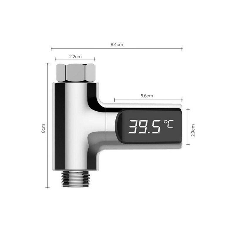 LED Display Water Shower Thermometer Self-Generating Electricity Water Temperature Monitor Energy Smart Meter For Kichen