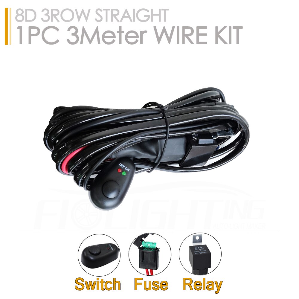 FI-Lighting 12V 24V Off Road LED Bar Spot Flood LED Light Bars / Work Light for Truck 4X4 UAZ 4WD ATV Car Barra LED Driving Fog: 1pc wire no Remote