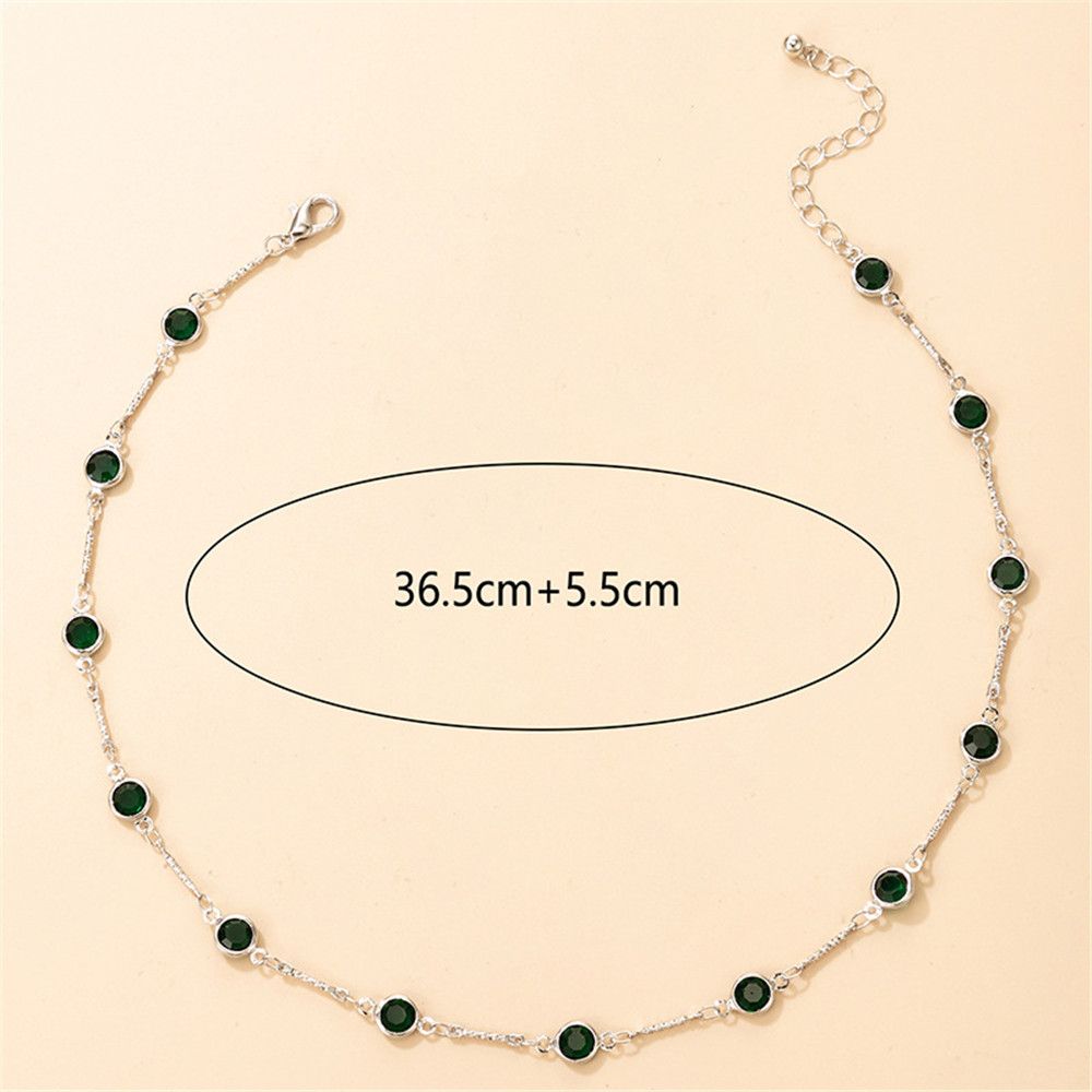 1Pc Tredny Green Rhinestone Ketting Choker Ketting Voor Vrouwen Goud Kleur Lichtmetalen Metalen Handgemaakte Sieraden Accessoires Kraag