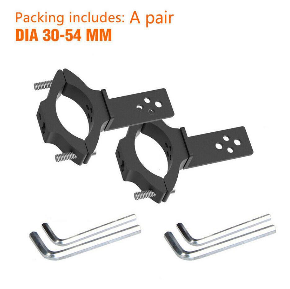2 Pcs Universal 30-54mm Lamp Mount Motorcycle Spotlight Fog Lamp Brackets Head light lamp holder Adjustable Fork Mount Clamp
