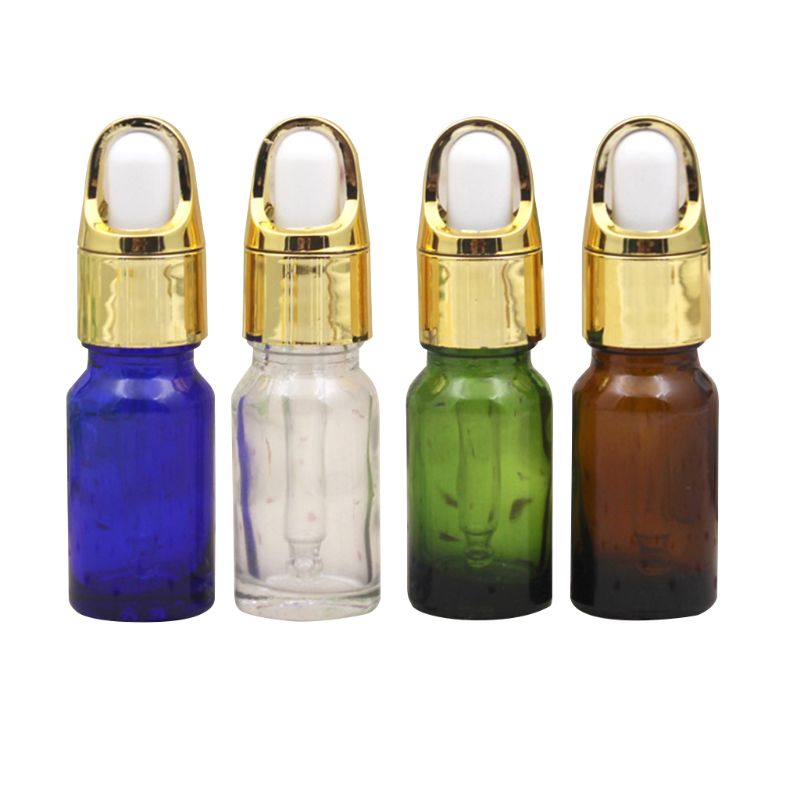 Flacon compte-gouttes vide en verre rechargeable de 10ml, flacons de parfum d'huile essentielle, aromathérapie, transparent, récipient d'échantillon cosmétique D5BF
