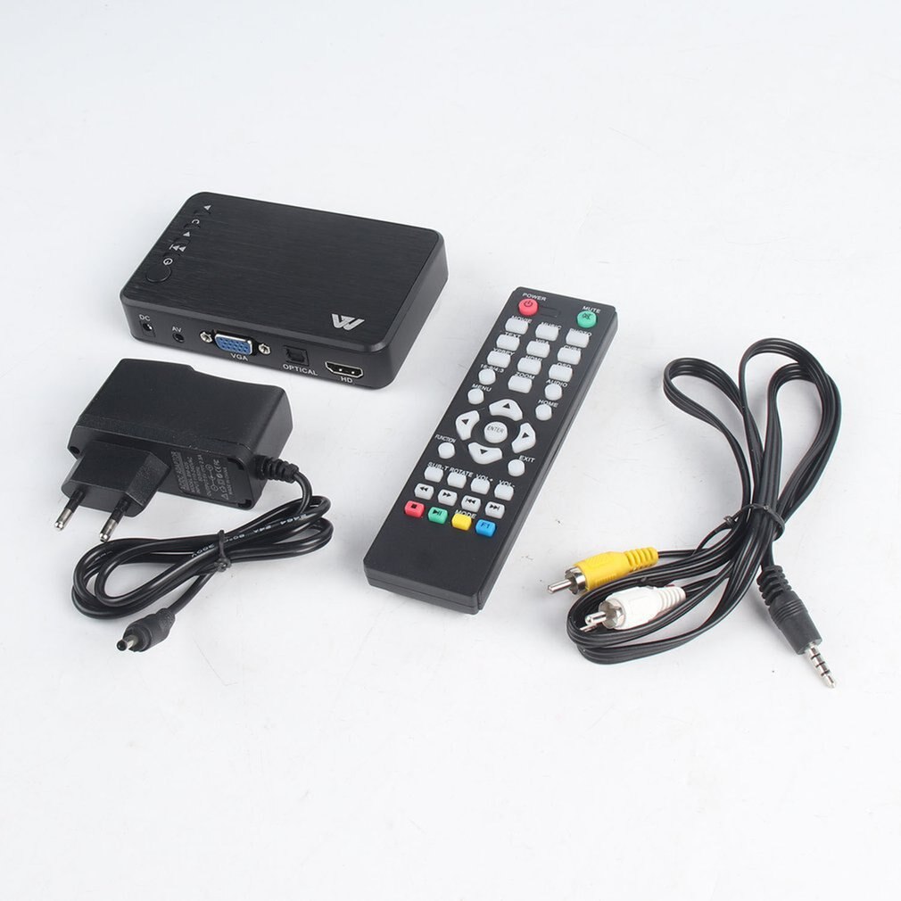 Full Hd Media Player Mini Autoplay Full Hd 1920X1080 Vga Av Usb Harde Schijf U Schijf Sd/sdhc/Mmc-kaart F10 Externalplayer