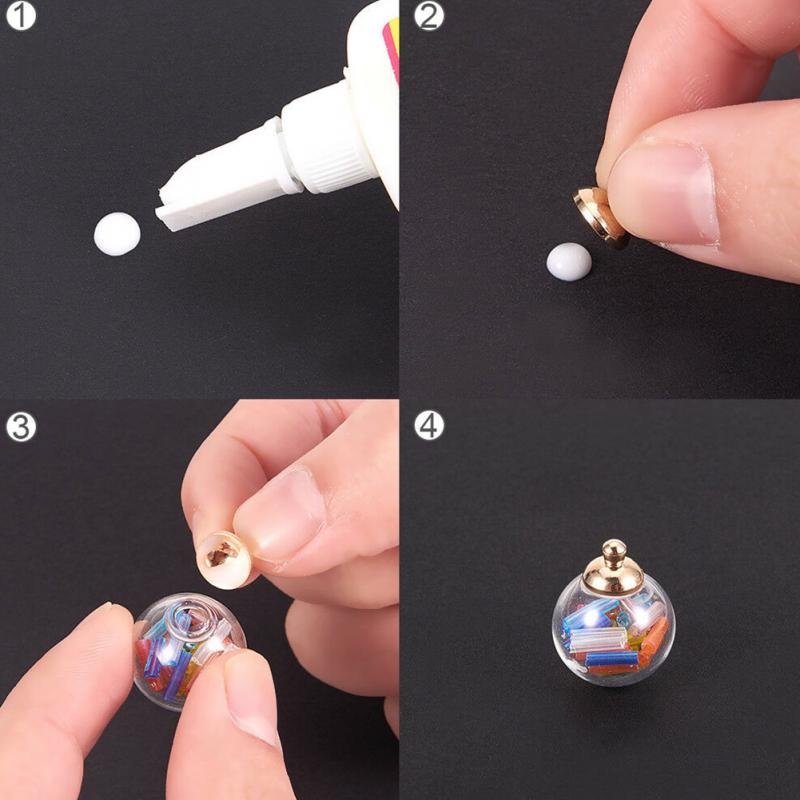 15pcs 16mm Glass Bottle Necklace Crystal Girls Clear Glass Globe Ball Bottles DIY Empty Glass Ball Jar Charms Pendant Ingenious