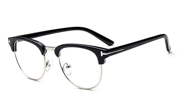 Monture de lunettes en métal demi-cerclée pour hommes, lunettes optiques cool, monture de lunettes de vue pour hommes: 2
