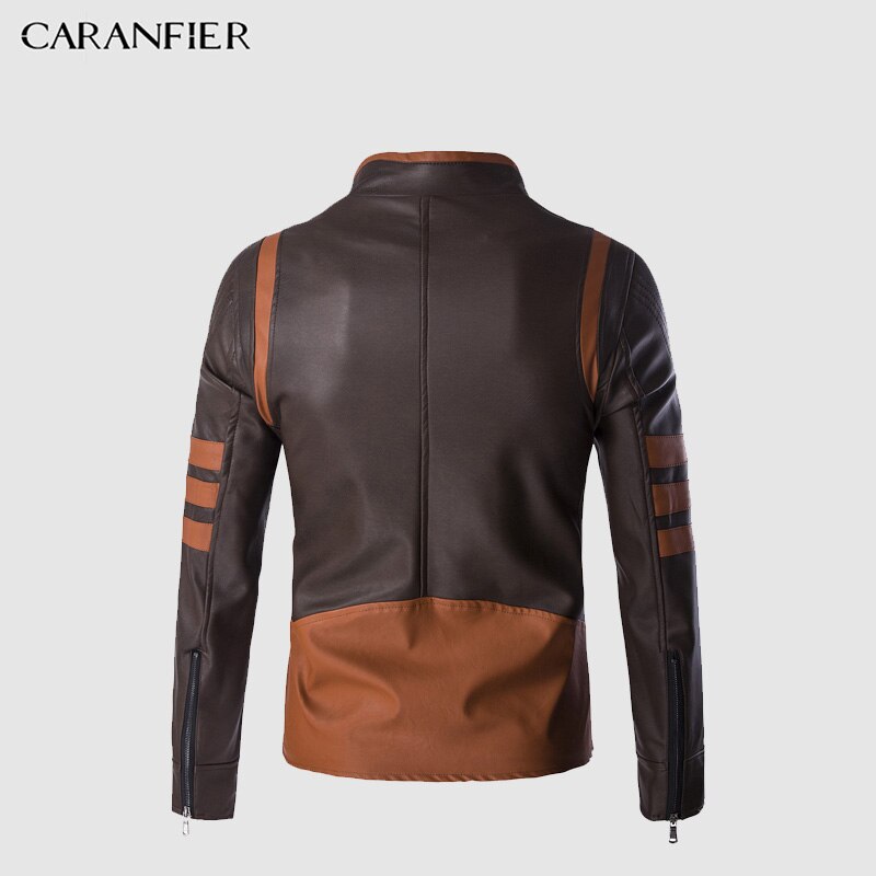 Caranfier herr skinnjackor herr faux höst vinter kappor punk motorcykel biker man mocka jacka vindjacka cykel ridkappa