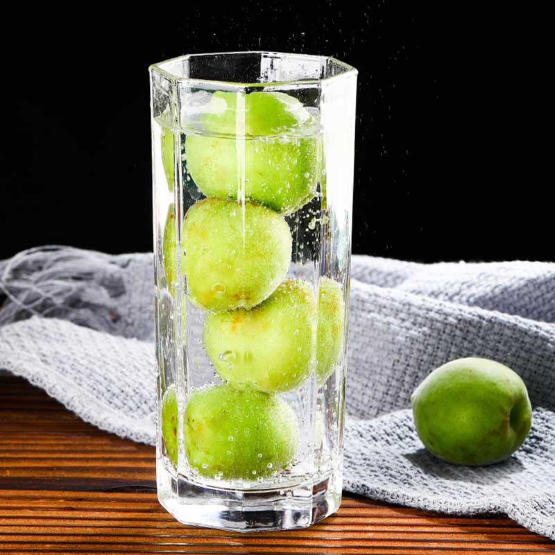 Genomskinlig åttakantig glaskopp blyfri mjölkjuice tekopp hem kaffemugg vinbjörn cocktailglas drinkware vasos de vidrio