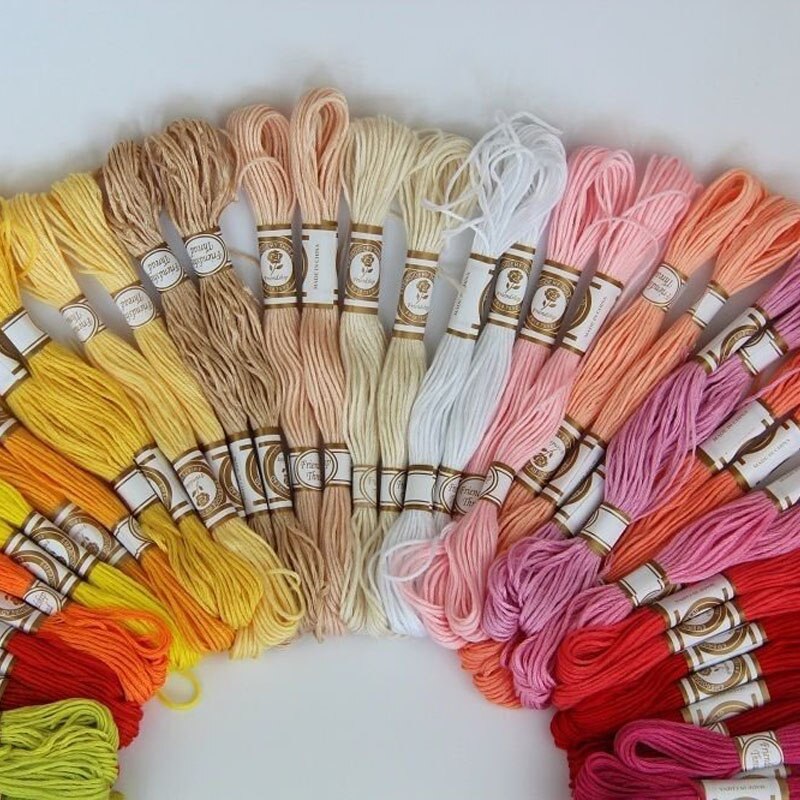 50/100 pcs Random Color embroidery DIY Silk Line Branch Threads Similar Dmc Thread Floss Skein Cross Stitch Thread