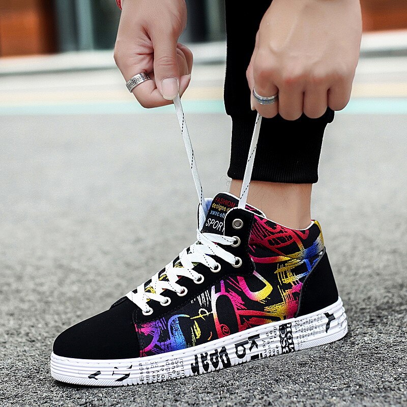 Printemps automne hommes femmes baskets chaussures décontractées Couples bottes chaussures en toile haut de gamme Hip Hop rue Camouflage bottes