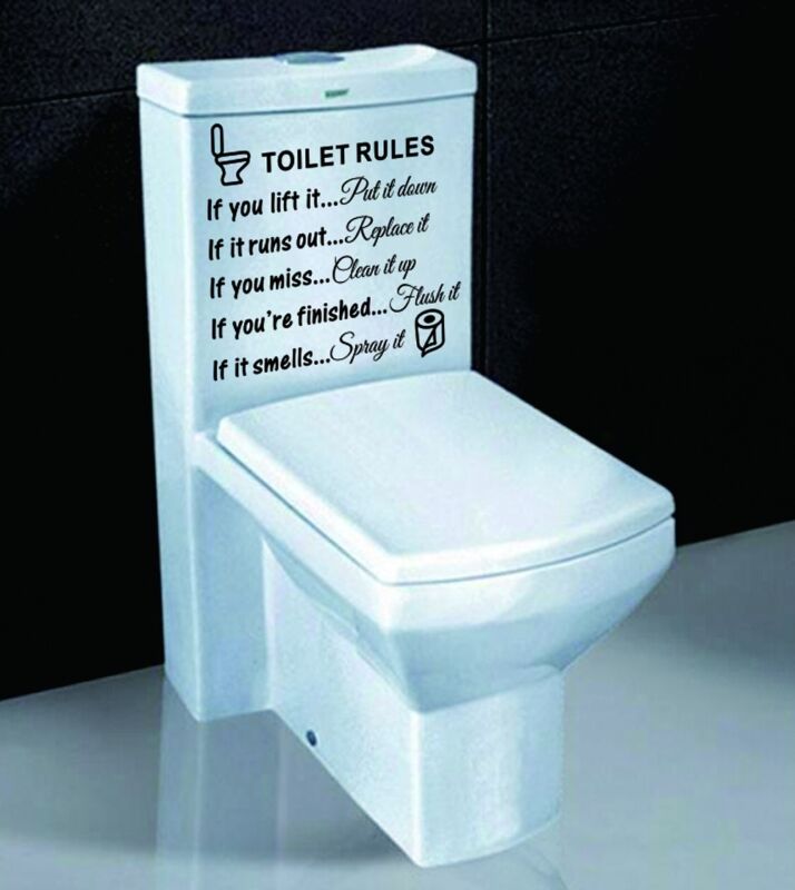 Diy Wc Regels Badkamer Wc Muursticker Vinyl Art Decals Home Decoratie