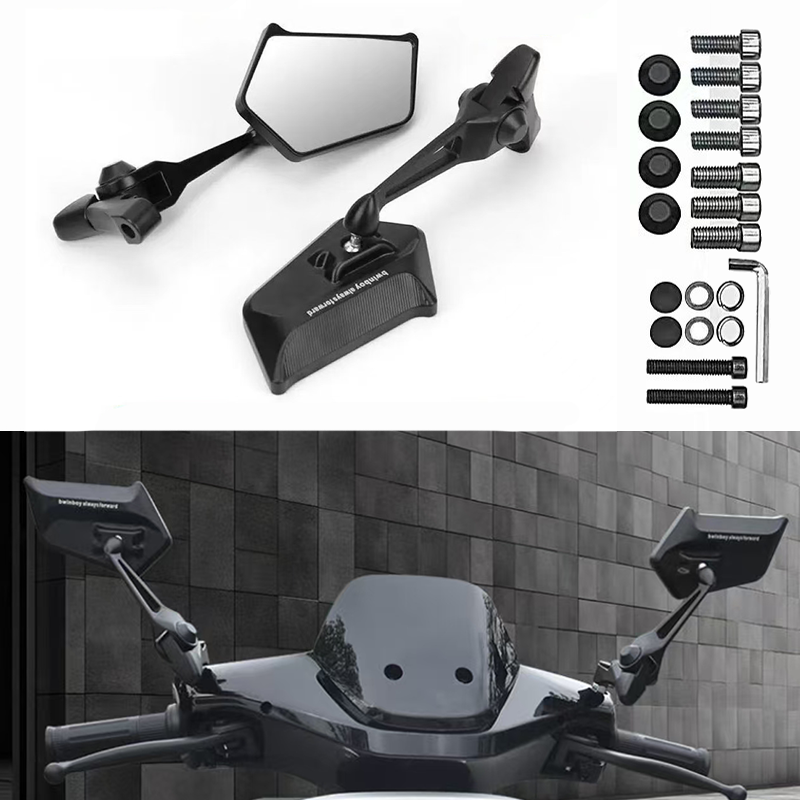 Espelho retrovisor universal para motocicleta, visão de campo grande, espelho convexo para scooter, ciclomotor, espelho retrovisor hiper nu, espelho lateral