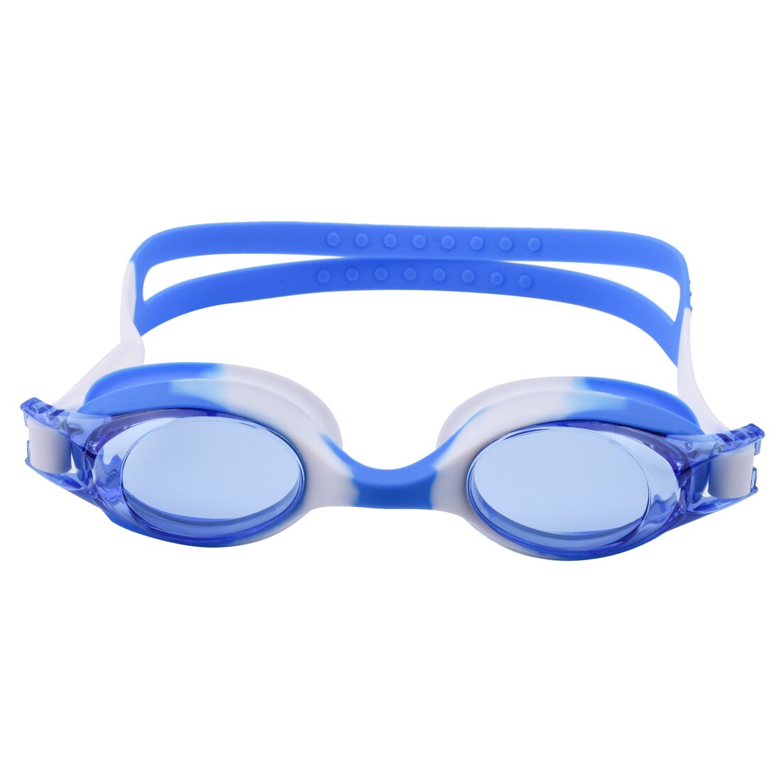 Svømmebriller børn svømmebriller børn anti-dug vandtæt silikone dreng pige baby svømme pool briller briller: Blå med hvid