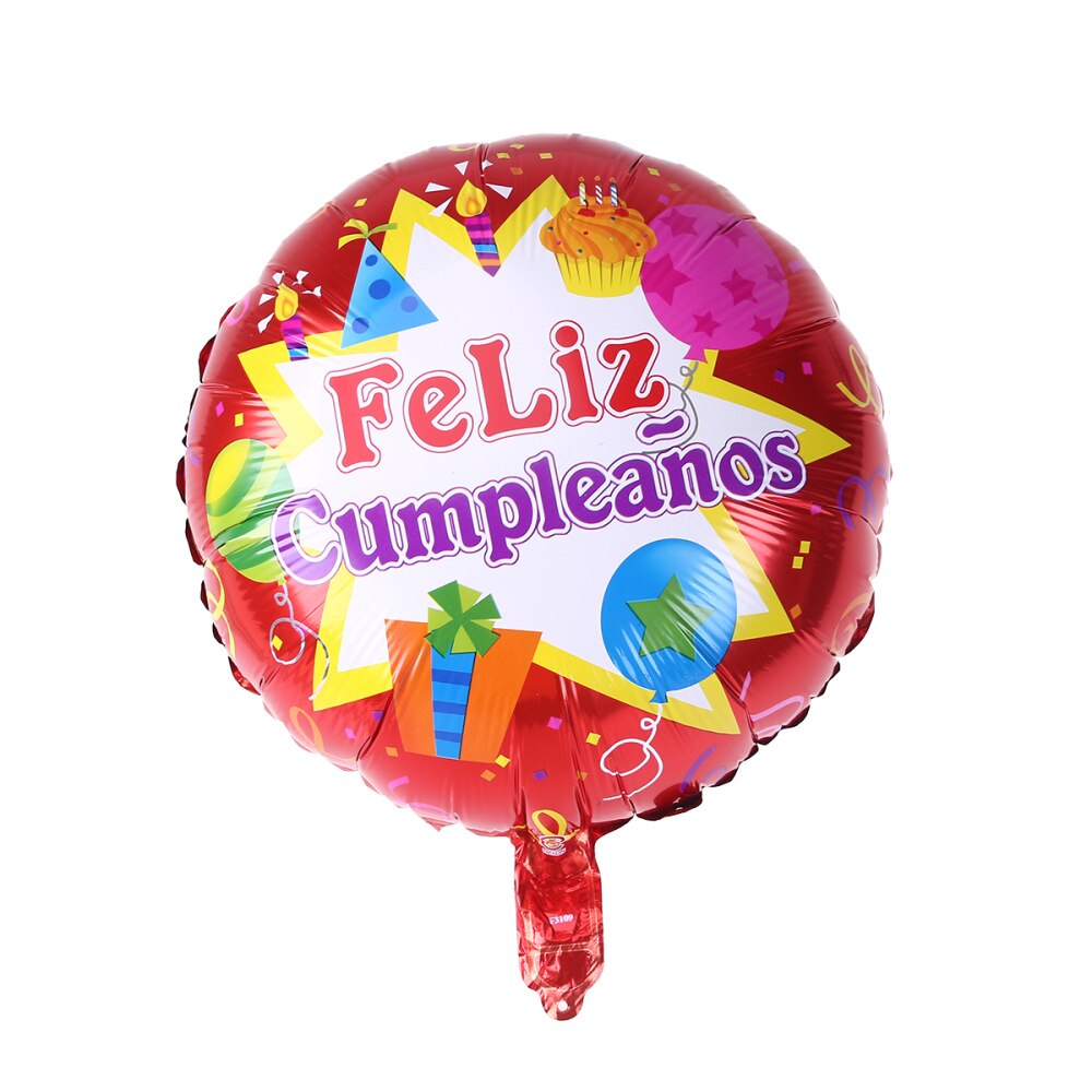 18 Inch Round Shape Spanish Happy Birthday Foil Balloon Party Mylar Balloons for Birthday Party Decoration (1): 1