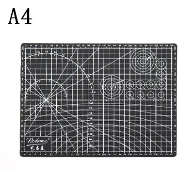 PVC A3/A4 3mm Cutting Mat Board Patchwork Flexible Multipurpose Self Healing Cutting Mats For Quilting Double-Sided Durable: A4-black
