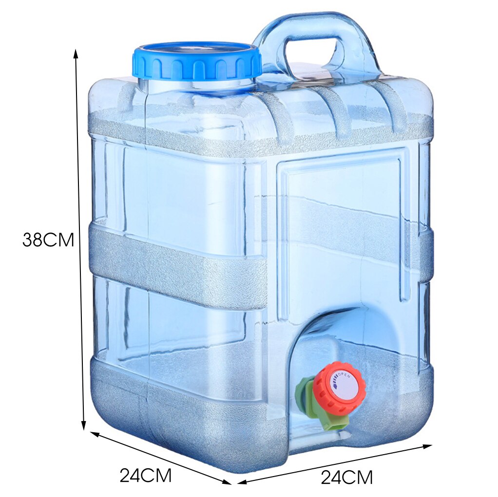 Food Grade Pc Water Container Outdoor Grote Capaciteit Water Emmer Voor Wandelen Camping Water Tank Met Kraan Water Opslag Gereedschap: 15L