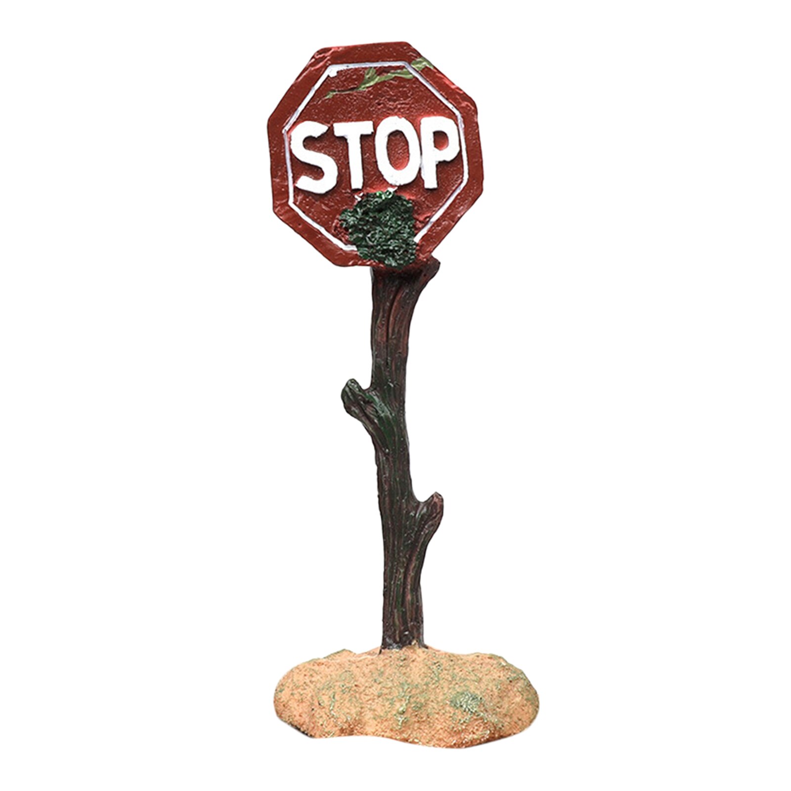 Funny Cartoon Warning Signs Aquarium Landscape Fish Tank Goldfish Decoration: Red 6x4.5x16cm