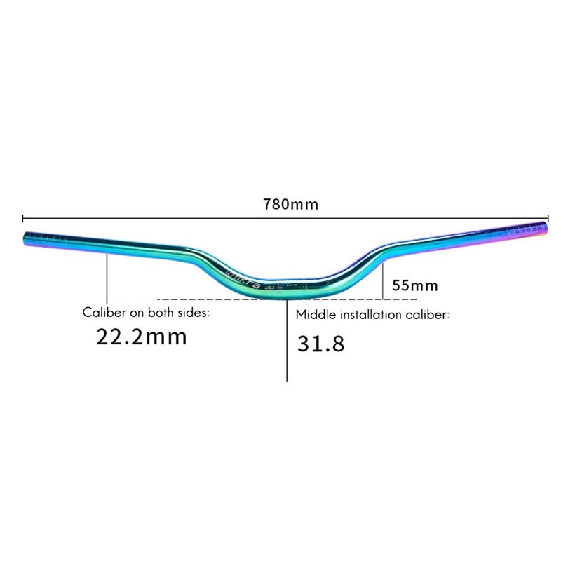 SHIKRA-Manillar de bicicleta de colores, Manillar de bicicleta de montaña, arcoíris, MTB XC FR, 6 grados, 31,8x780mm