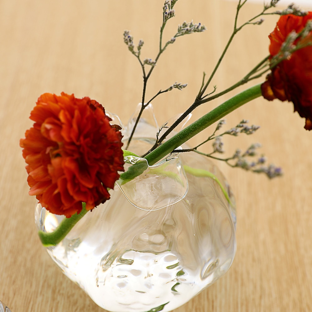 High Borosilicate Glass Flower Pot Flower Container Pomegranate Shape Flower Vase Desktop Decorative Vase for Home A50