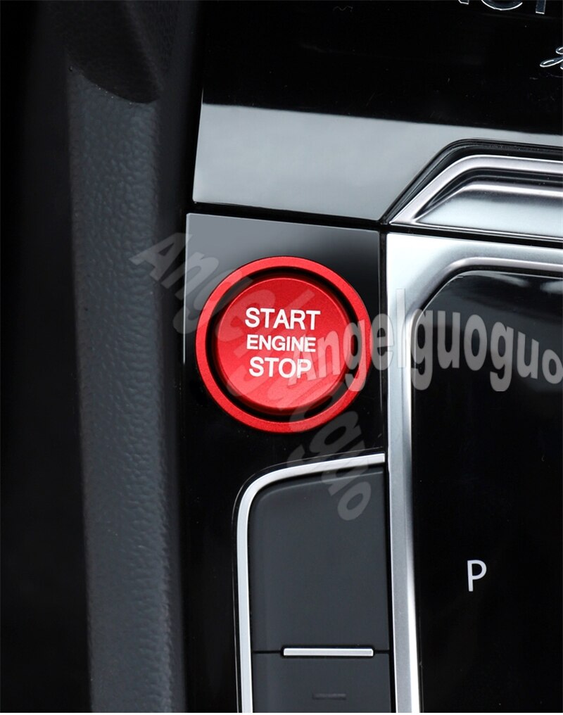 Botón de arranque de motor, cubierta de reemplazo, parada, interruptor de Accesorios para llaveros, decoración Universal para Volkswagen Golf 7 Tiguan CC Passat: red / Modle 2