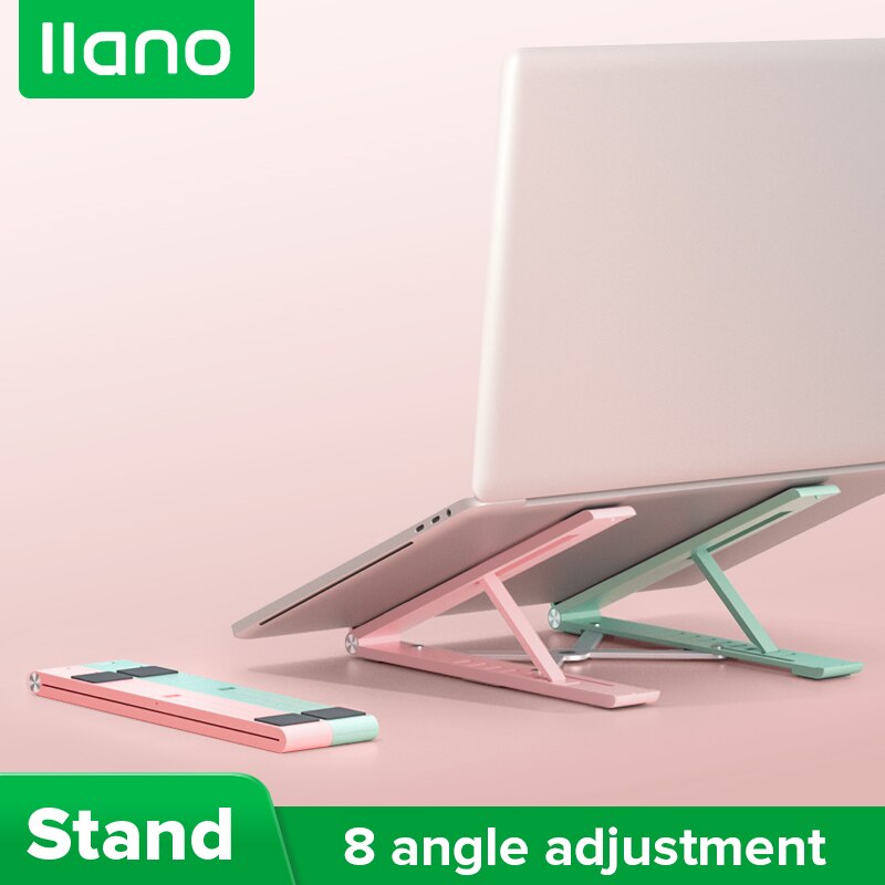 Llano Laptop Stand - 8 Adjustable Angles - Portable Notebook Holder - Cooling Riser for 11-15.6 Inch Laptops