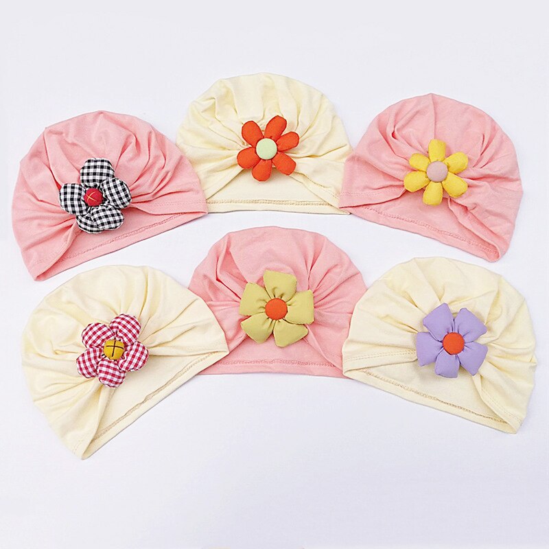 Lovely Flowers Baby Hat Turban Cotton Baby Girls Hat Soft Newborn Infant Cap Headwrap Headwrap