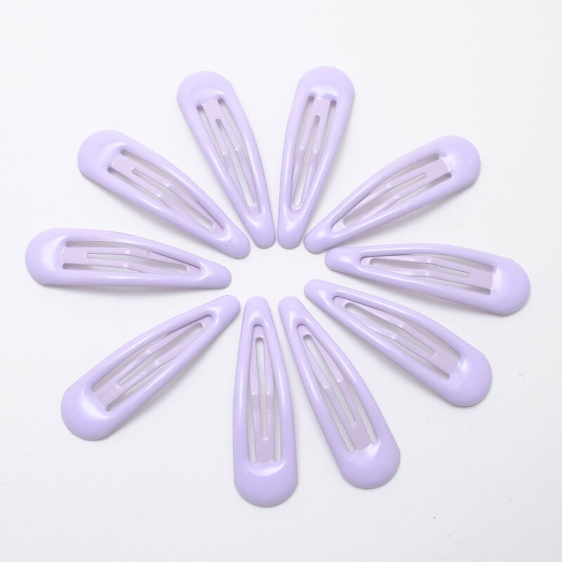 10 st/lot 5cm baby barn hårnålar godis färg snap clip barn flickor hår clips hår hårspänne söta håraccessoarer: Lavendel 10 stycken