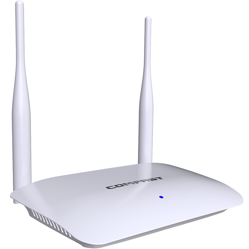Comfast grote dekking 300 mbps thuis sterke draadloze wifi-router met 2*5 dbi dubbele antennes 1 wan +3 lan  rj45 poorten draadloze ap