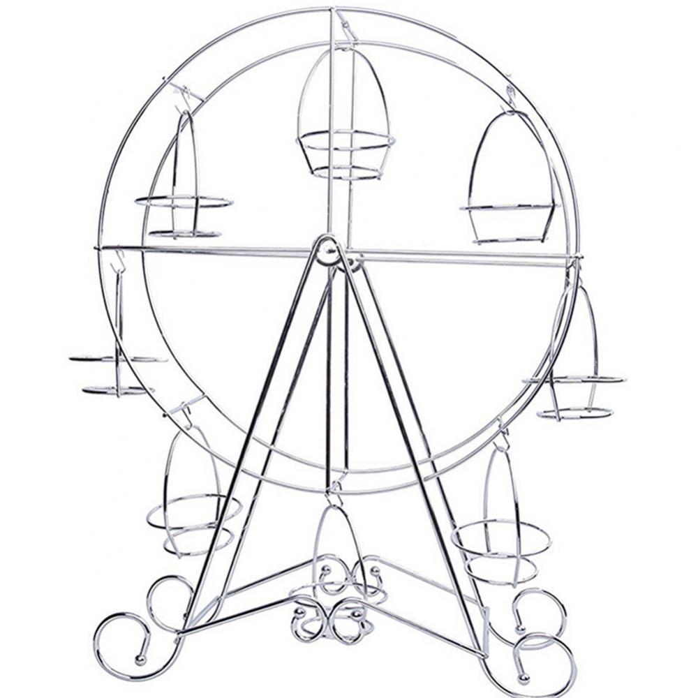 Metal Ferris Wheel Cupcake Holder Wedding Birthday Party Cake Stand Display Rack: Silver