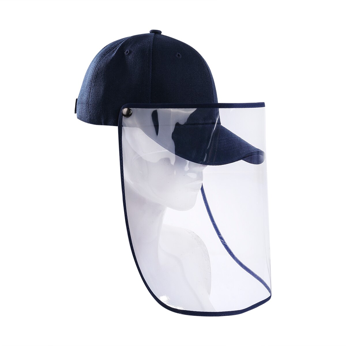 Unisex Solid Color Outdoor Sports Anti-Saliva Anti-Droplet Anti-spitting Full Face Protective Cover Baseball Caps Hats: Blue