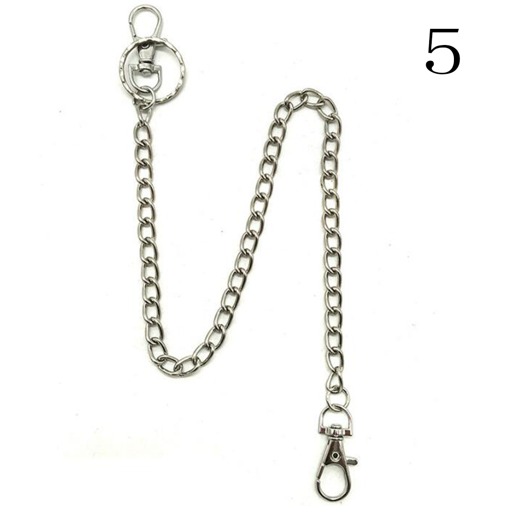 Guld silver bälte kedja lång metall nyckelring rock byxor hipster för byxa jeans nyckelring unisex hip hop smycken tillbehör