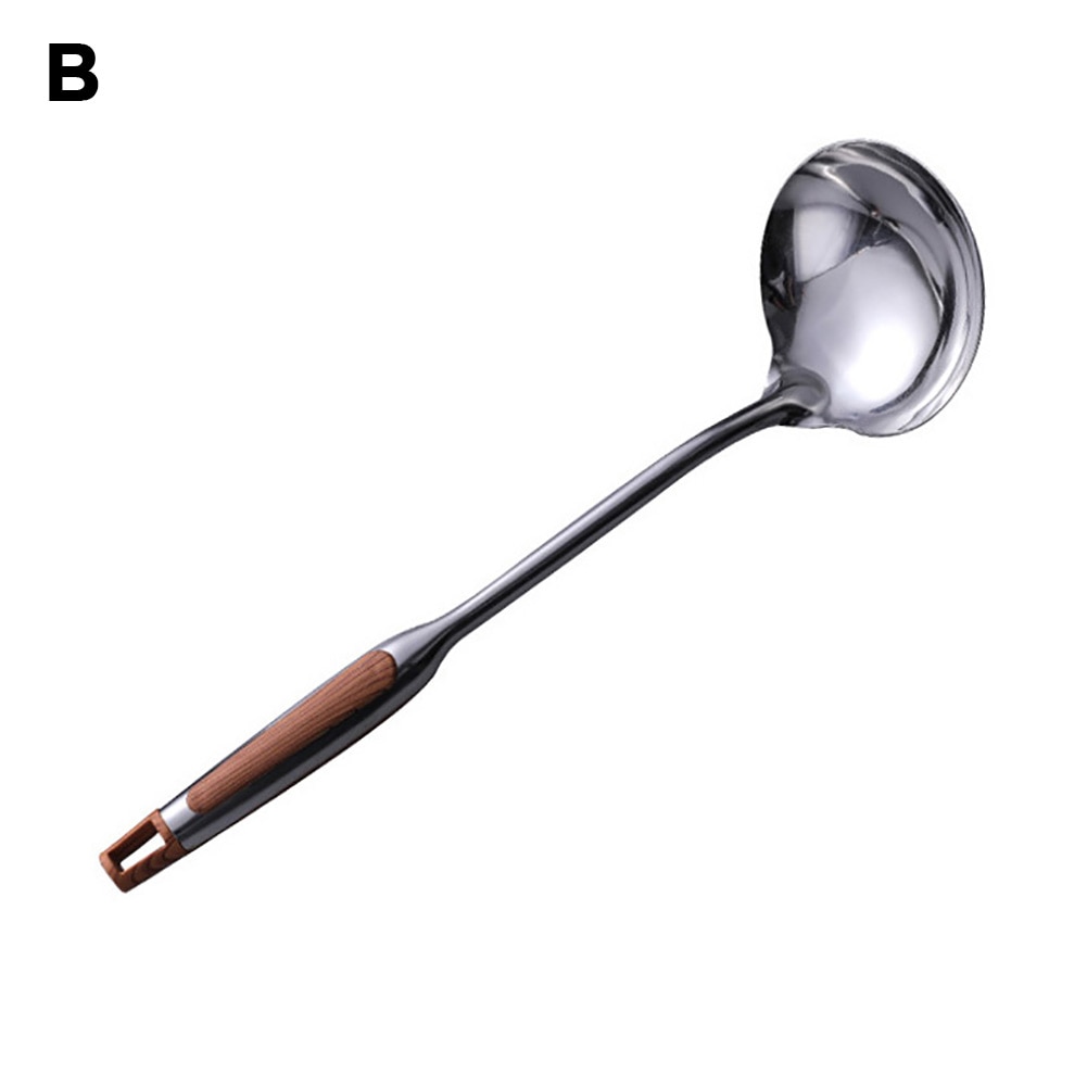 Durable Portable Stainless Steel Non-stick Turner/Ladle Food Wok Spatula Spoon Kitchen Tools Cooking Utensil Cookware espatula: B